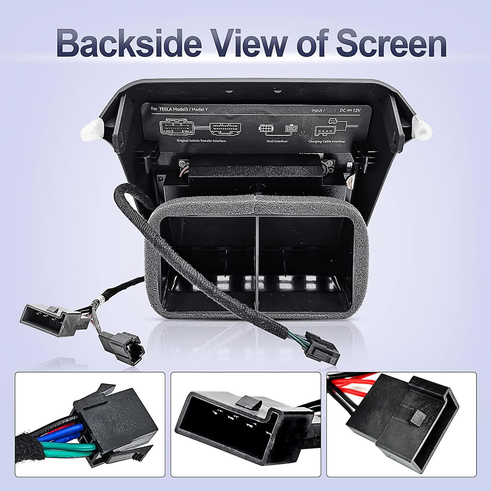 For Tesla Model 3/Y 7 Inch Touch Screen Rear Seat Entertainment System, full range upgrade of Android Video AC Control AC Panel